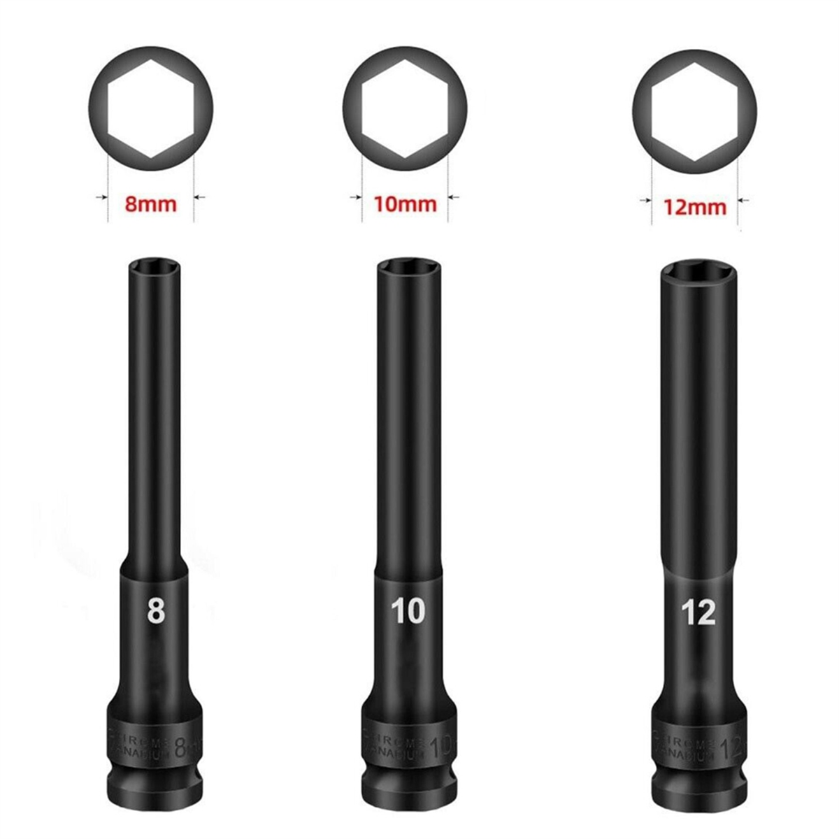 Socket Wrench - A002 3 pçs 1/2 unidade hex